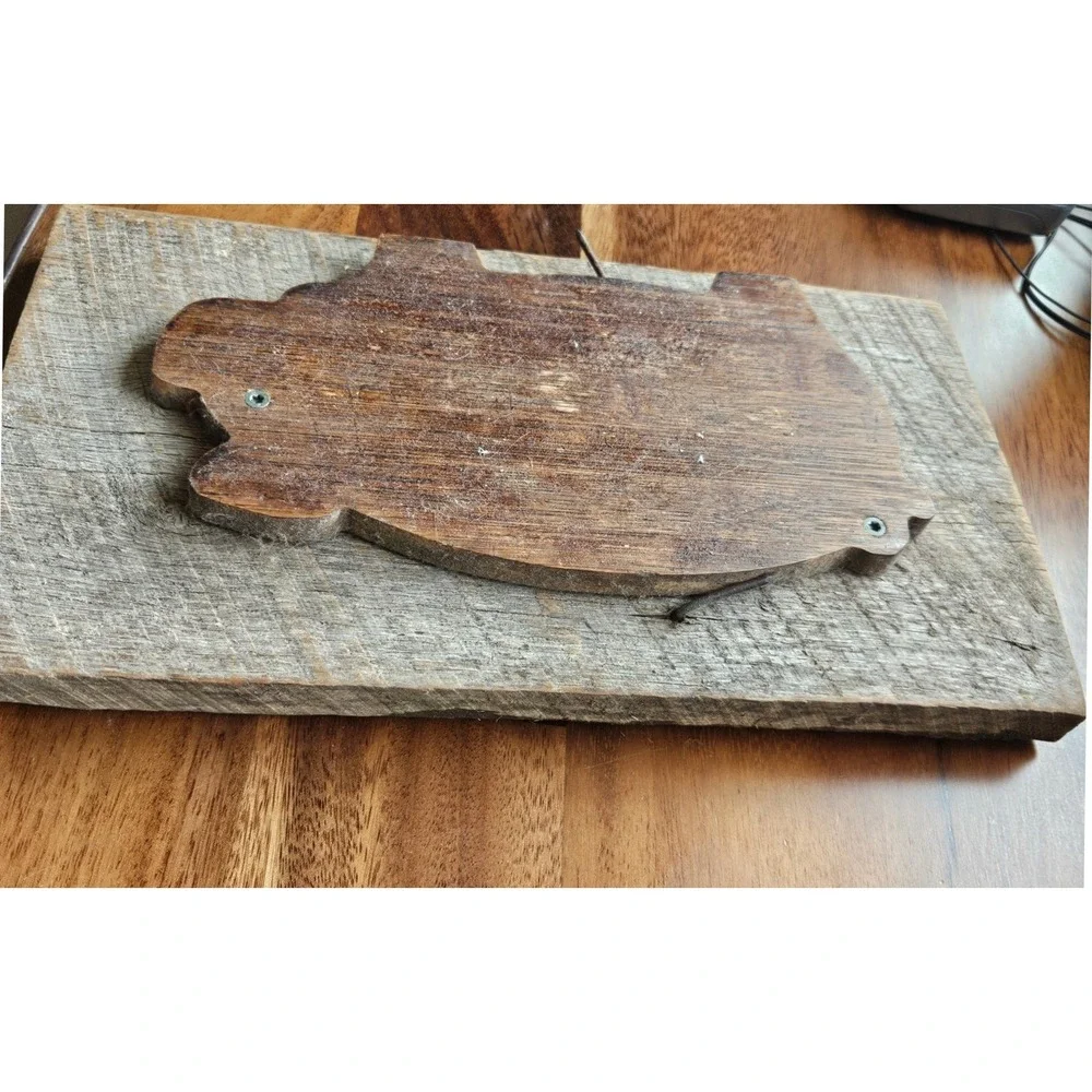 Rustic Reclaimed‎ Barn Wood Pig Wall Plaque Farmhouse Folk Art Decor Handcrafted